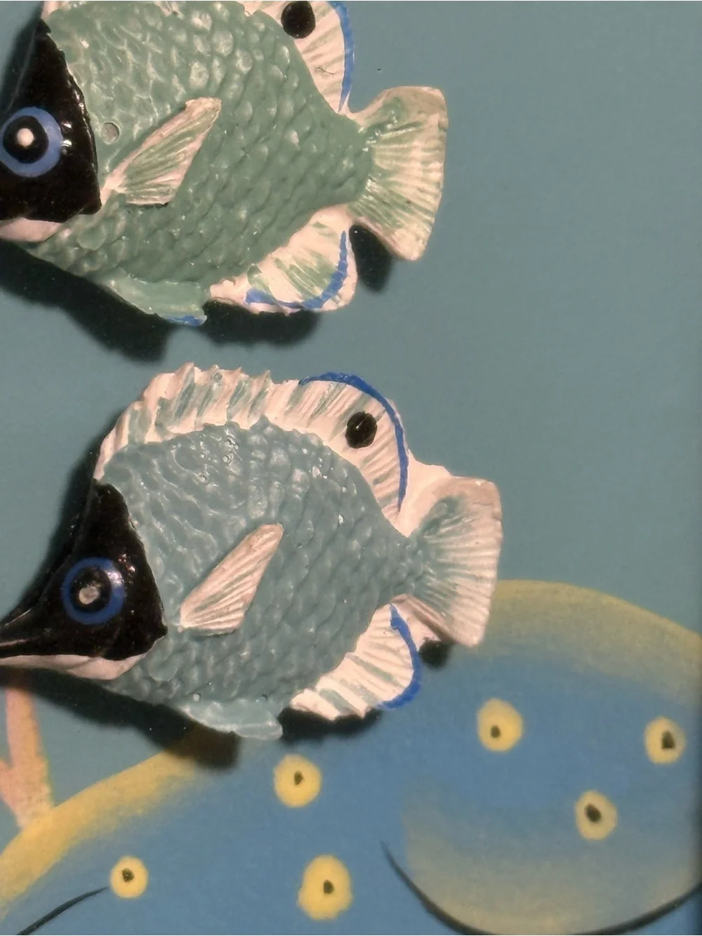 Set of 4 Coastal Tropical Fish Shadow Box Wall Art Framed 3D Nautical